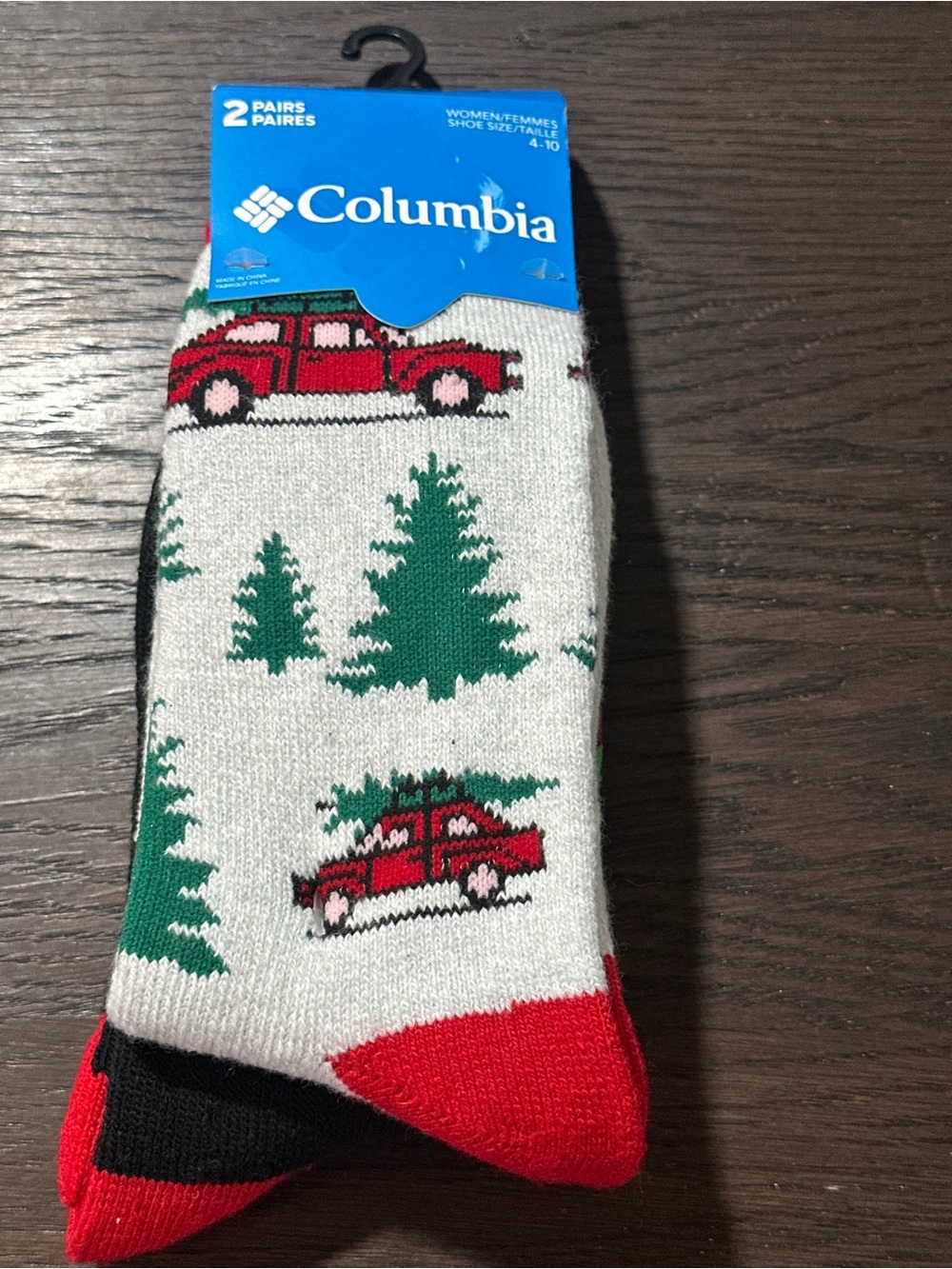 Columbia Red, Green & White Holiday Crew Socks - 2 Pack